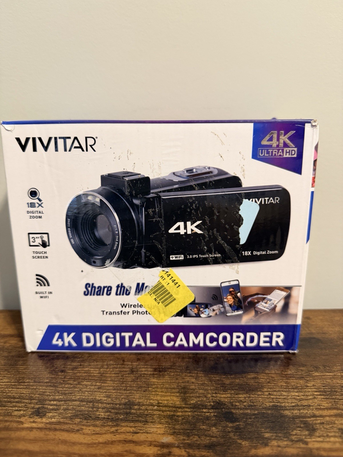 Vivitar 4K UHD Digital Camcorder 3" Touchscreen 18x Zoom Wi-Fi Night Vision