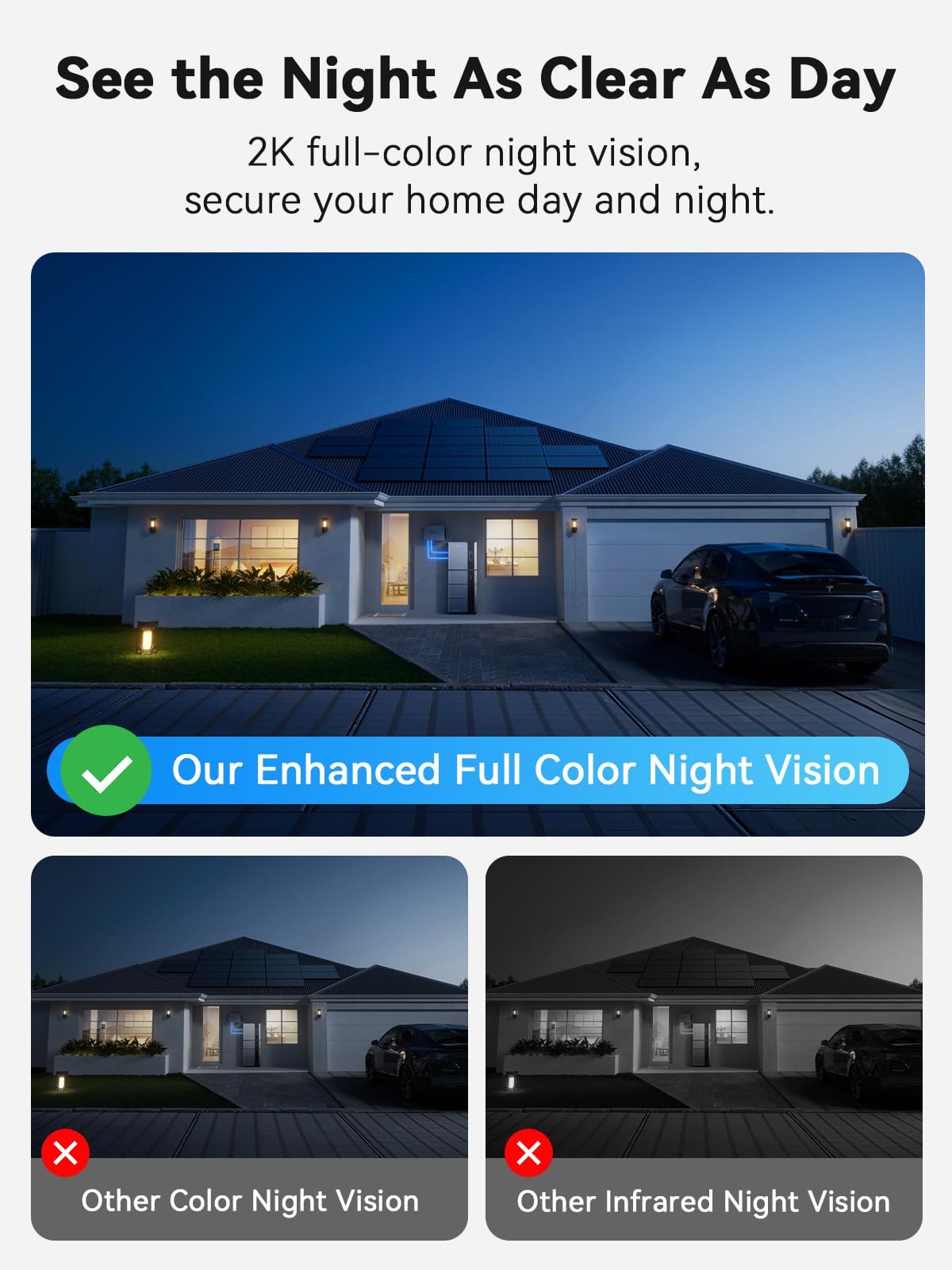 Outinput 3MP 2K No Drill Window Camera for Home Security, 1-Pack, White
