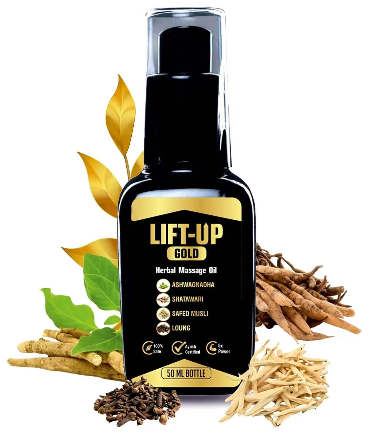 Herbal Lift-Up Gold | Massage OIl for Men 50Ml free shipping