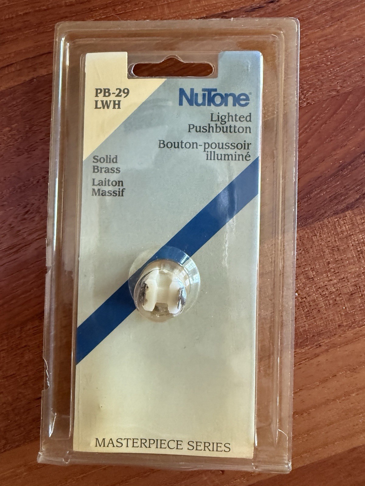 NuTone PB-29 LWH Push Button Lighted Door Button Brass WHITE Masterpiece Series