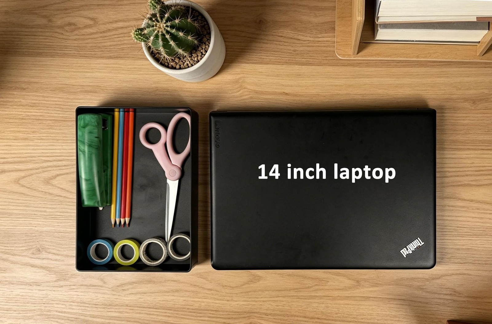 Amazon Basics Rectangular Plastic Desk Organizer with Storage Trays, Accessor...
