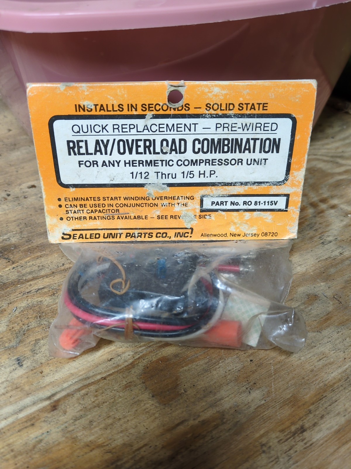 Sealed Unit Parts RO 81-115v RELAY/OVERLOAD COMBINATION Hermetric Compressor