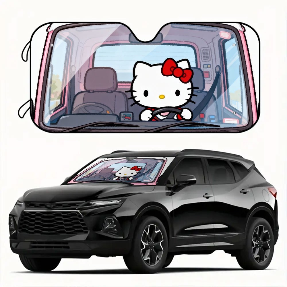 1pc Sanrio Hello Kitty Car Enthusiast's Sunshade Windshield - Heat Insulation, P