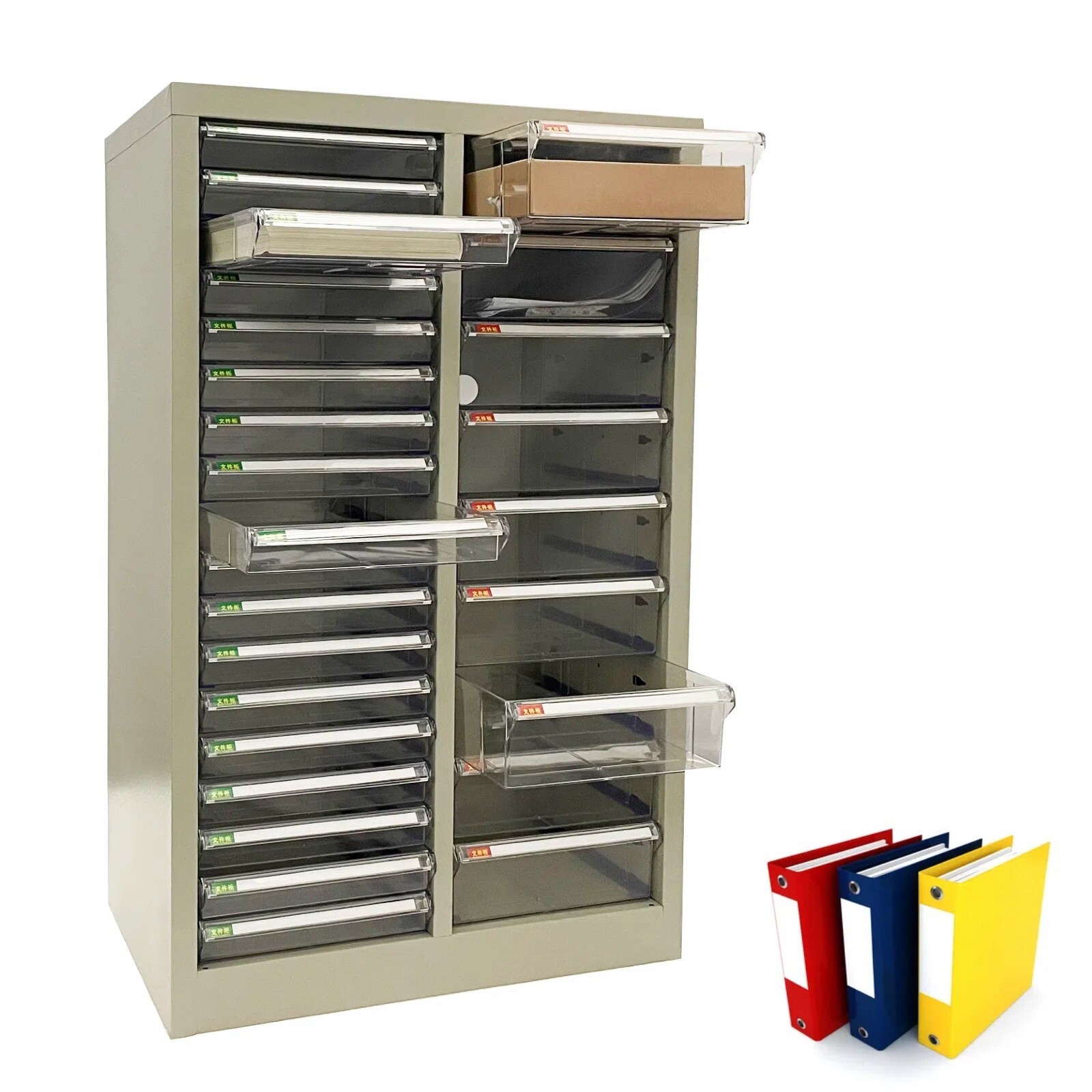 27-Drawers File Cabinet Doorless Steel Storage Unit for Office Organization