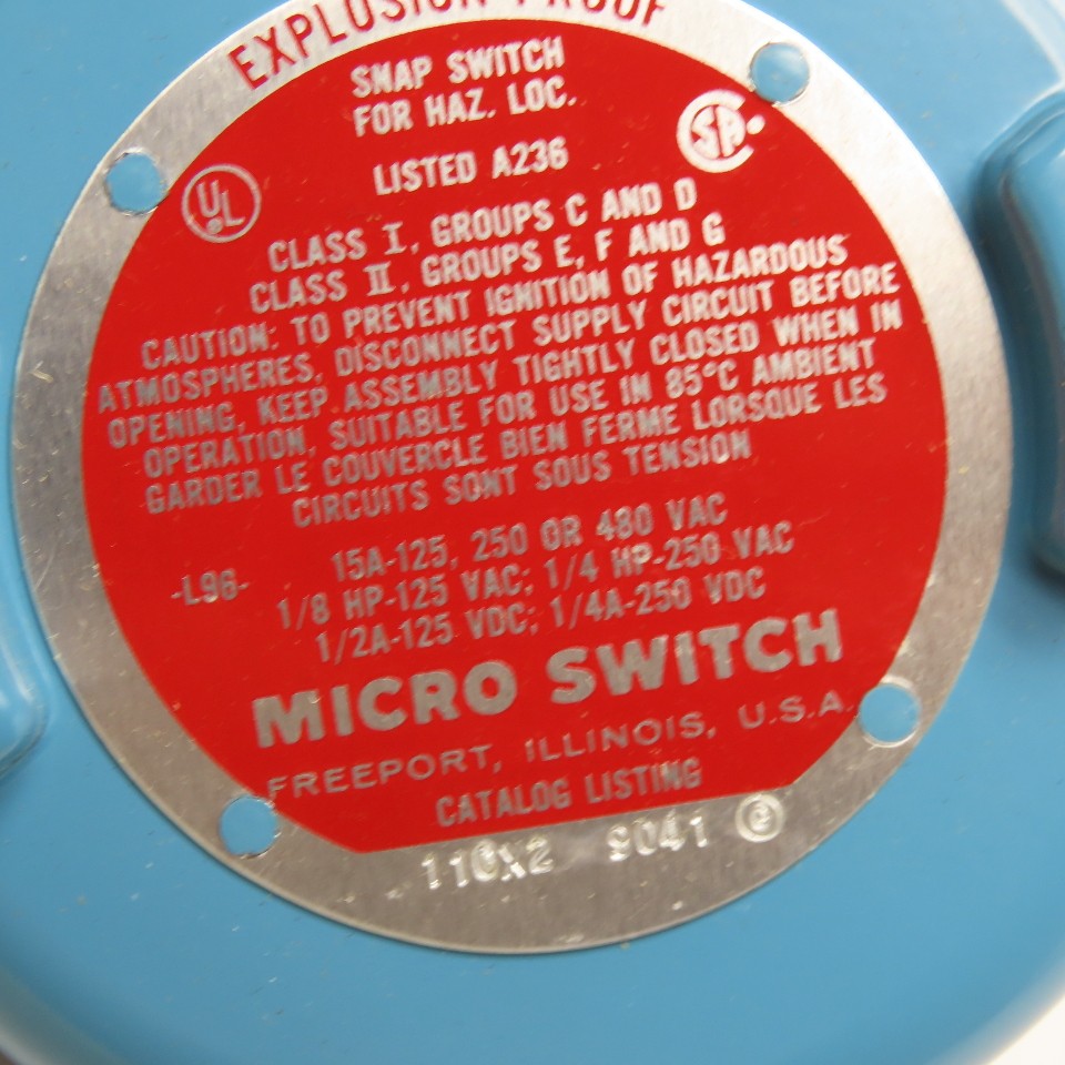 Micro Switch 11CX2 9041 Hazardous Location Snap Switch 1225-250/480V