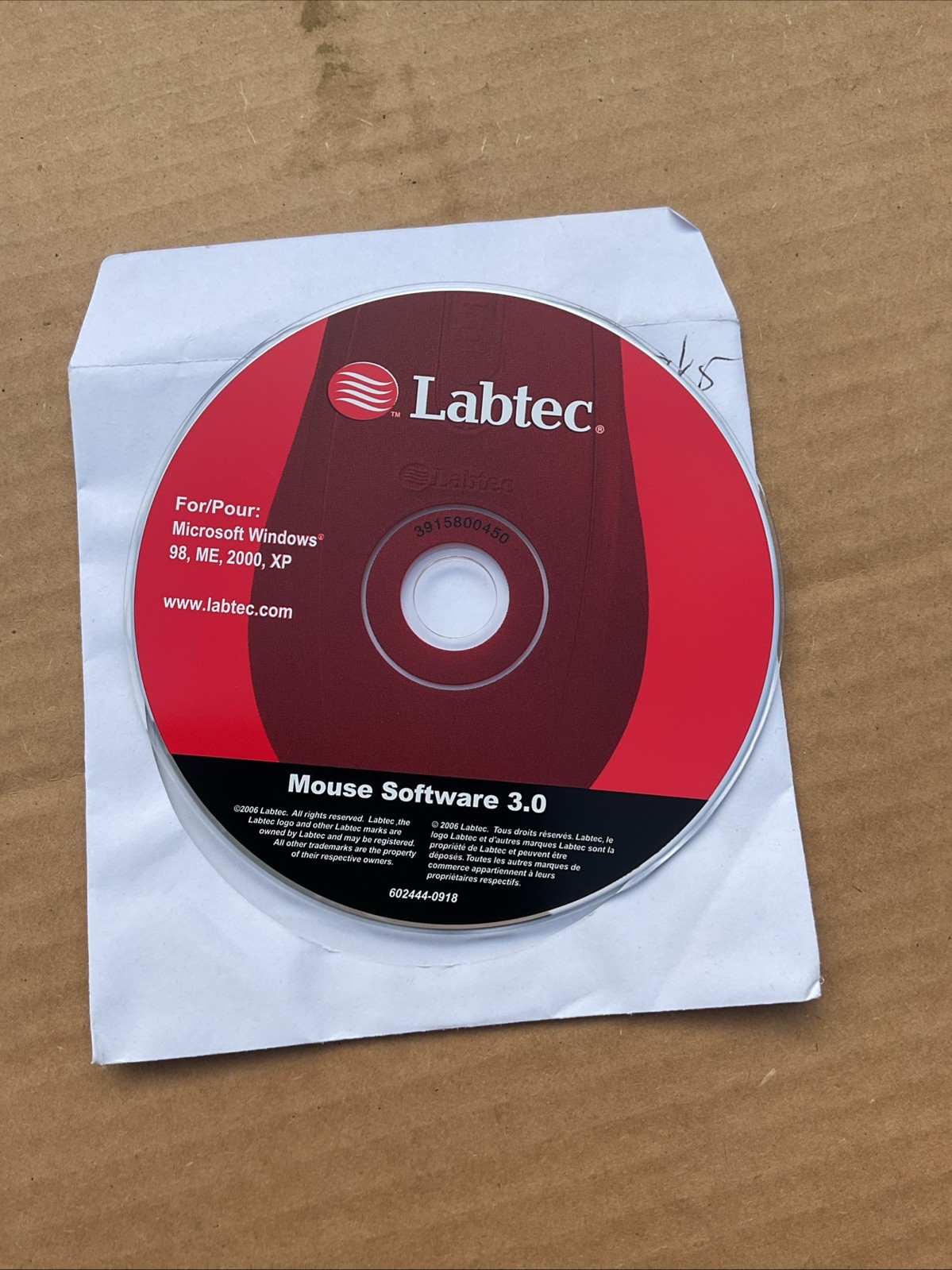 Webcam Software v.6.0 by Labtec 2005; for Windows 98/2000/XP, Computer CD B5