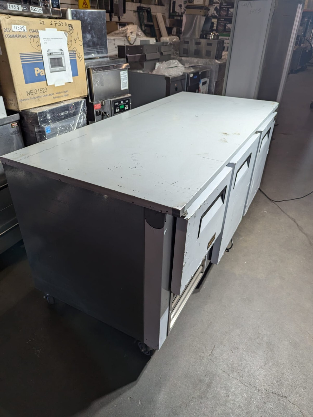Cooltech 2-1/2 Door Low Boy Worktop Refrigerator 72" ctr-72lb