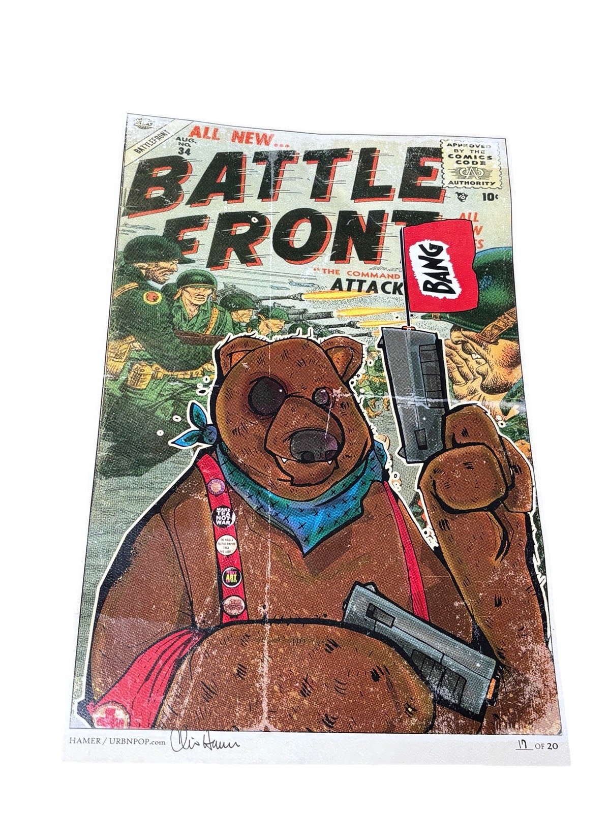 Rare Battle front Bear Comic  POSTER Code HAMER/URBNPOP 17 Of 20
