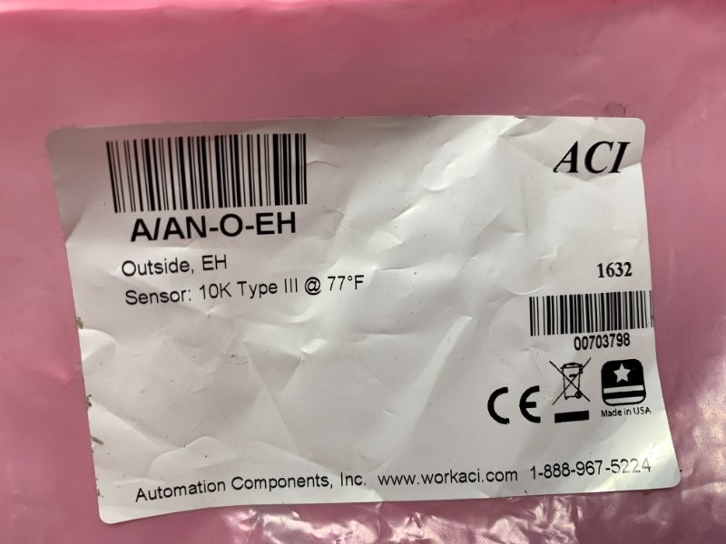 ACI A/AN-O-EH Temperature Sensor 10K Type III 77 degF