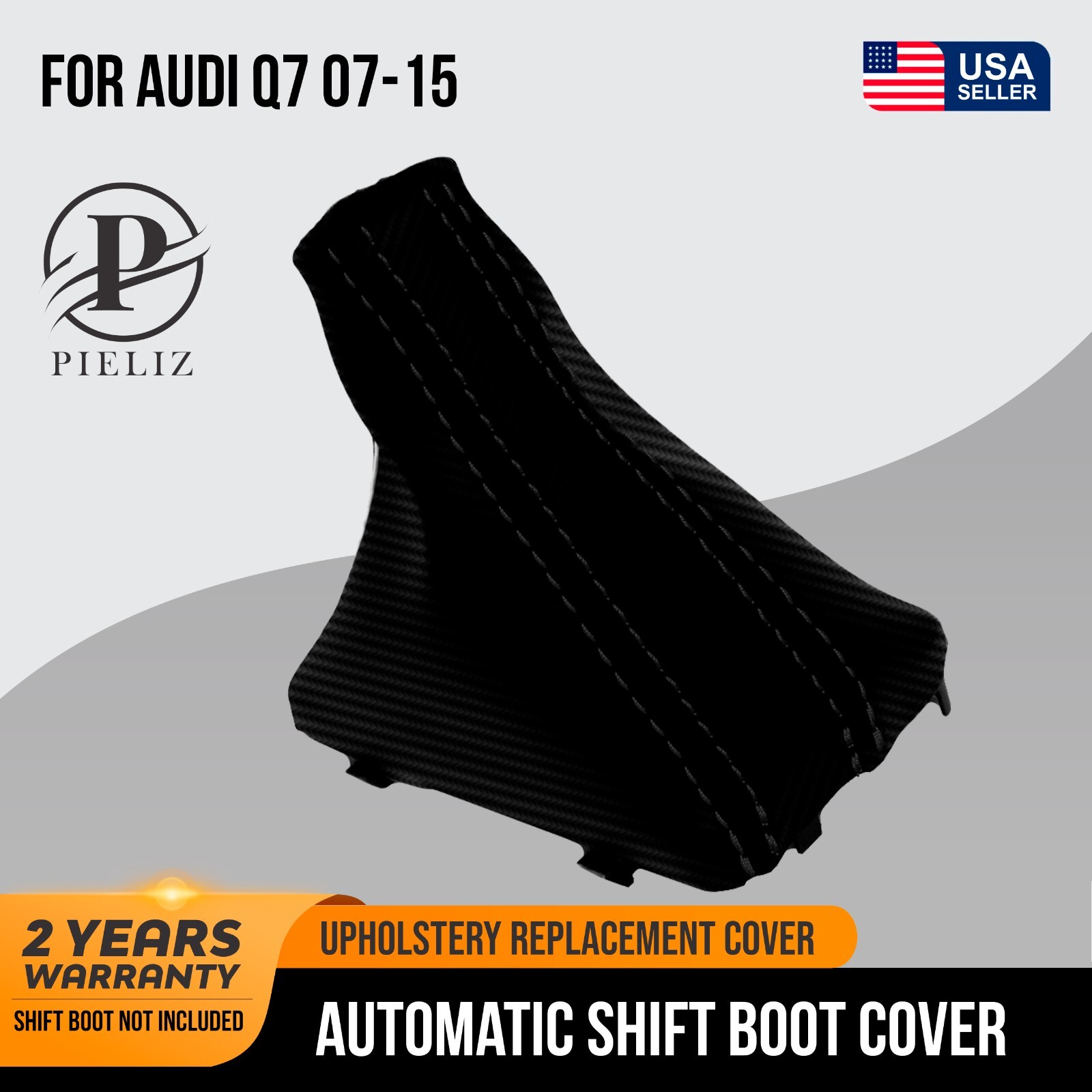 Automatic Shift Boot PVC Carbon Fiber for Audi Q7 07-15 Black