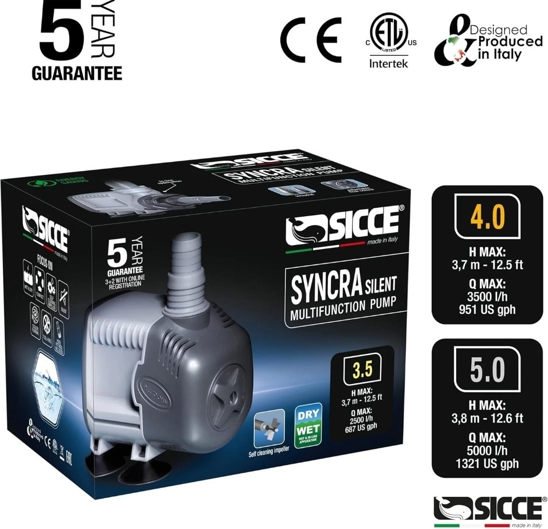 Sicce Syncra Silent 5.0 Water Pump Free US Shipping