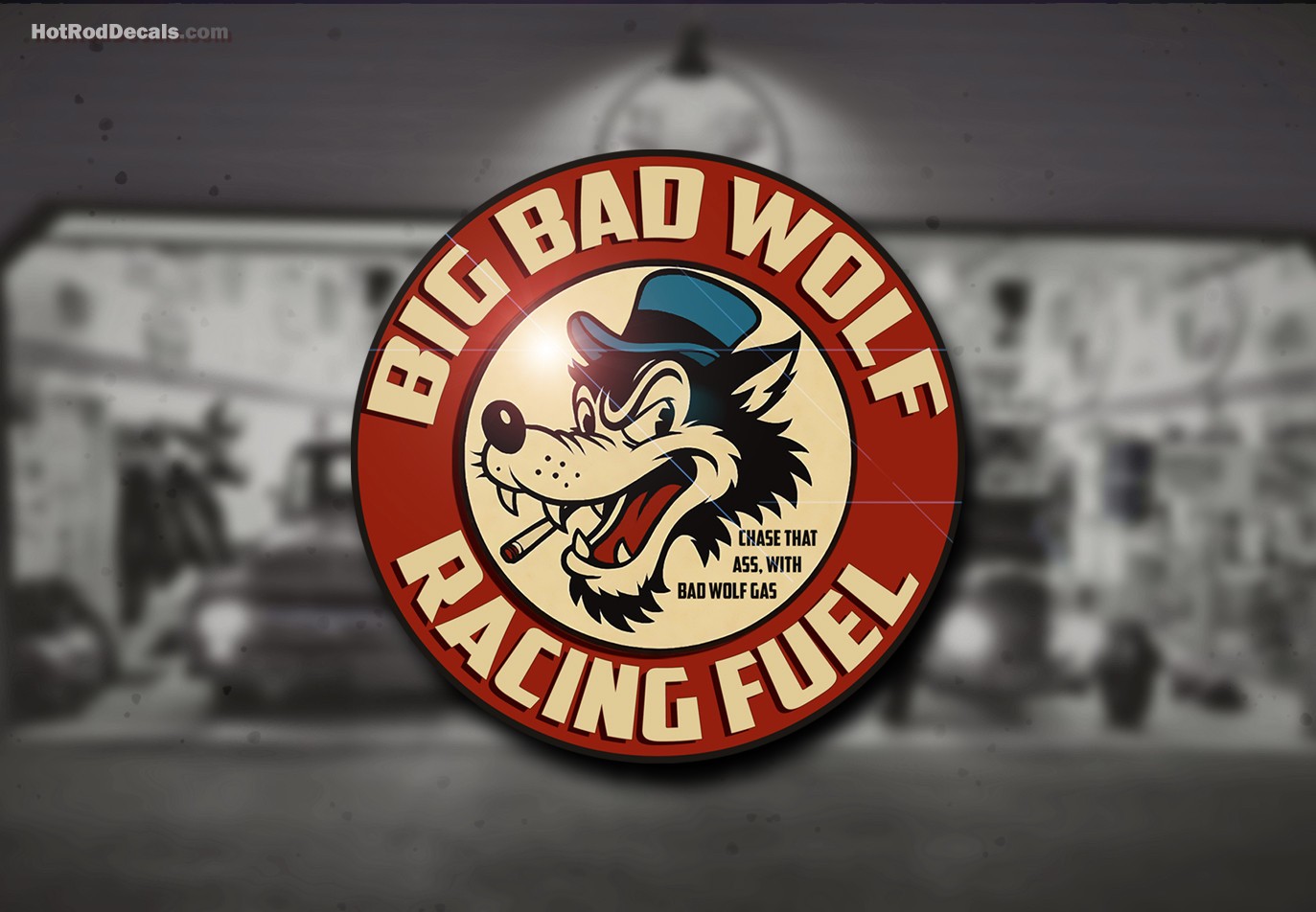 1960s Big Bad Wolf Hot Rod Water Slide Decal Racing Fuel Cams Gas Oil
