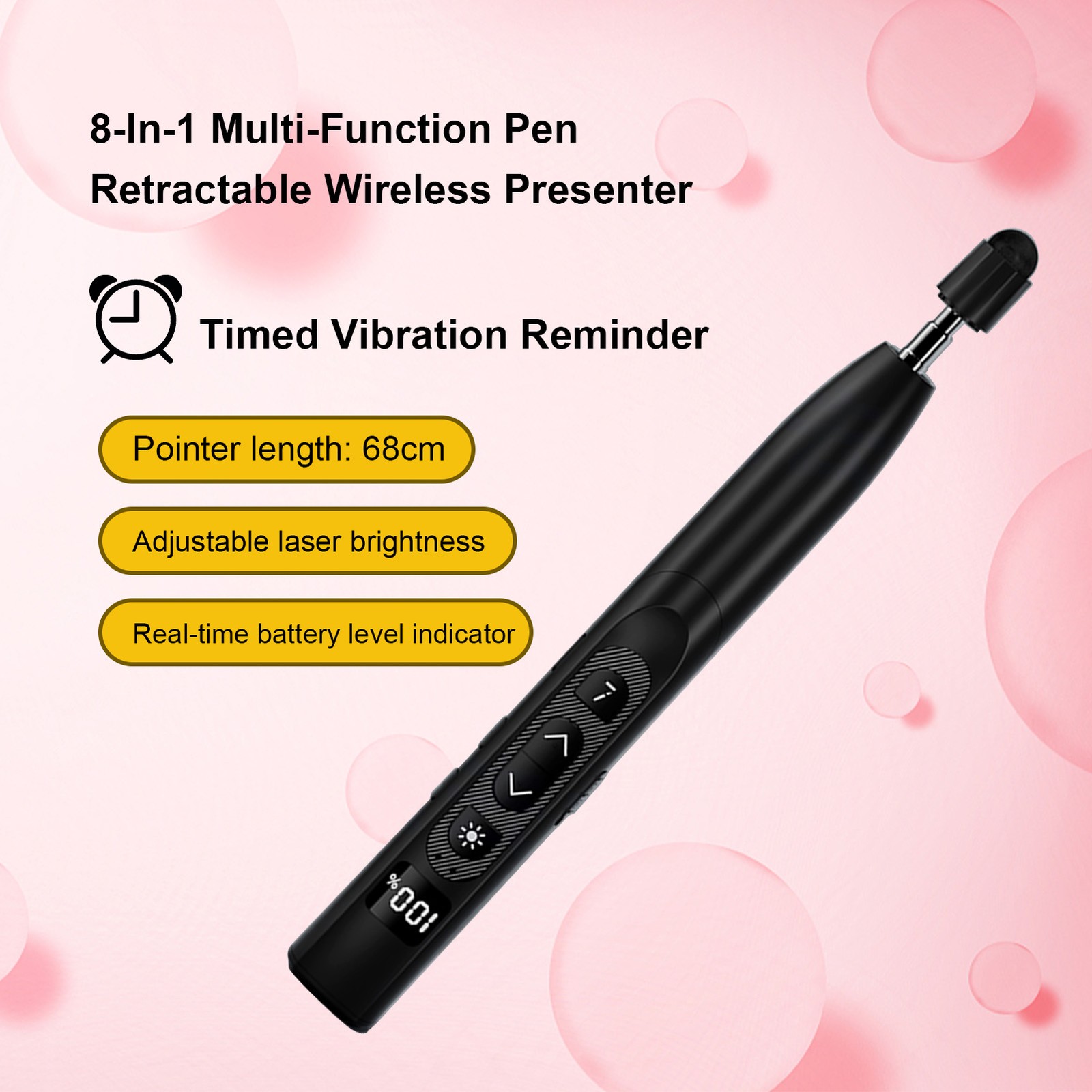 Smart Presentation Clicker Page Turner With Telescopic Pointer Stick Digita FIQP