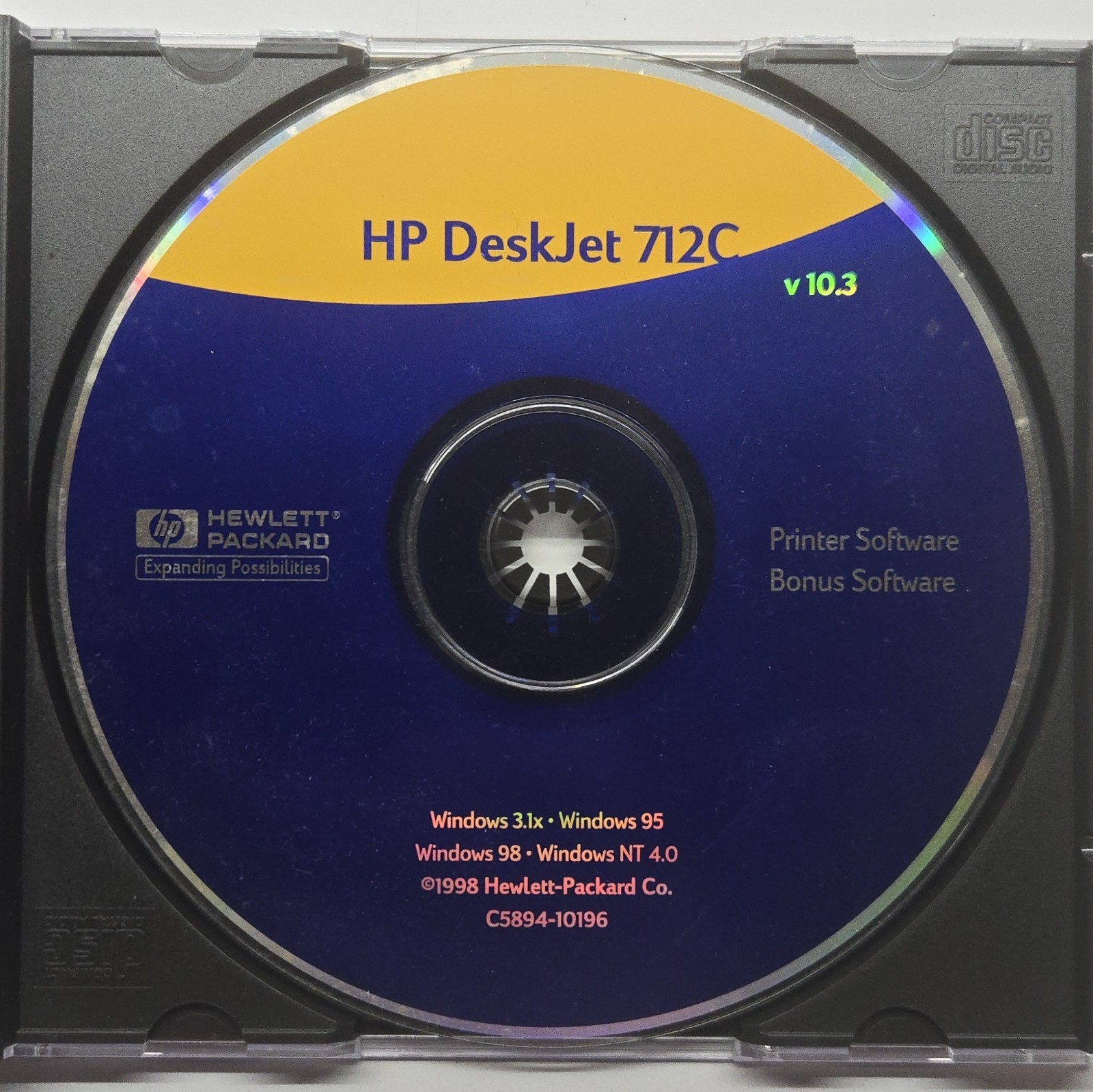 HP Deskjet 712C Printer Drivers CD-Rom Sotware Hewlett Packard V 10.3