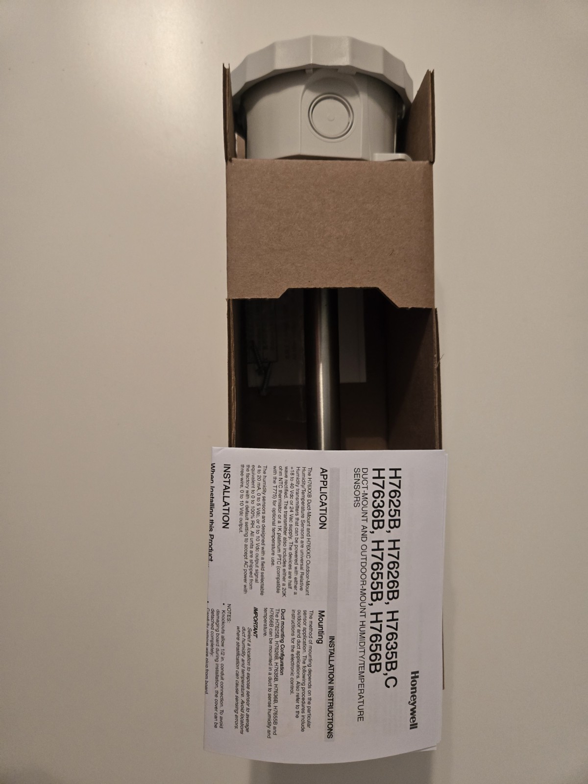 HONEYWELL H7625B2006 (OPEN BOX)