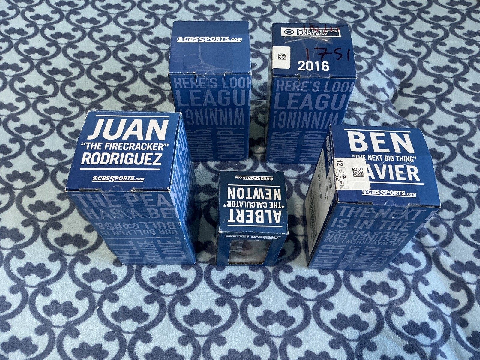 2012 2013 2014 2015 2016 CBSSports Fantasy Baseball Champion Bobbleheads Lot NIB
