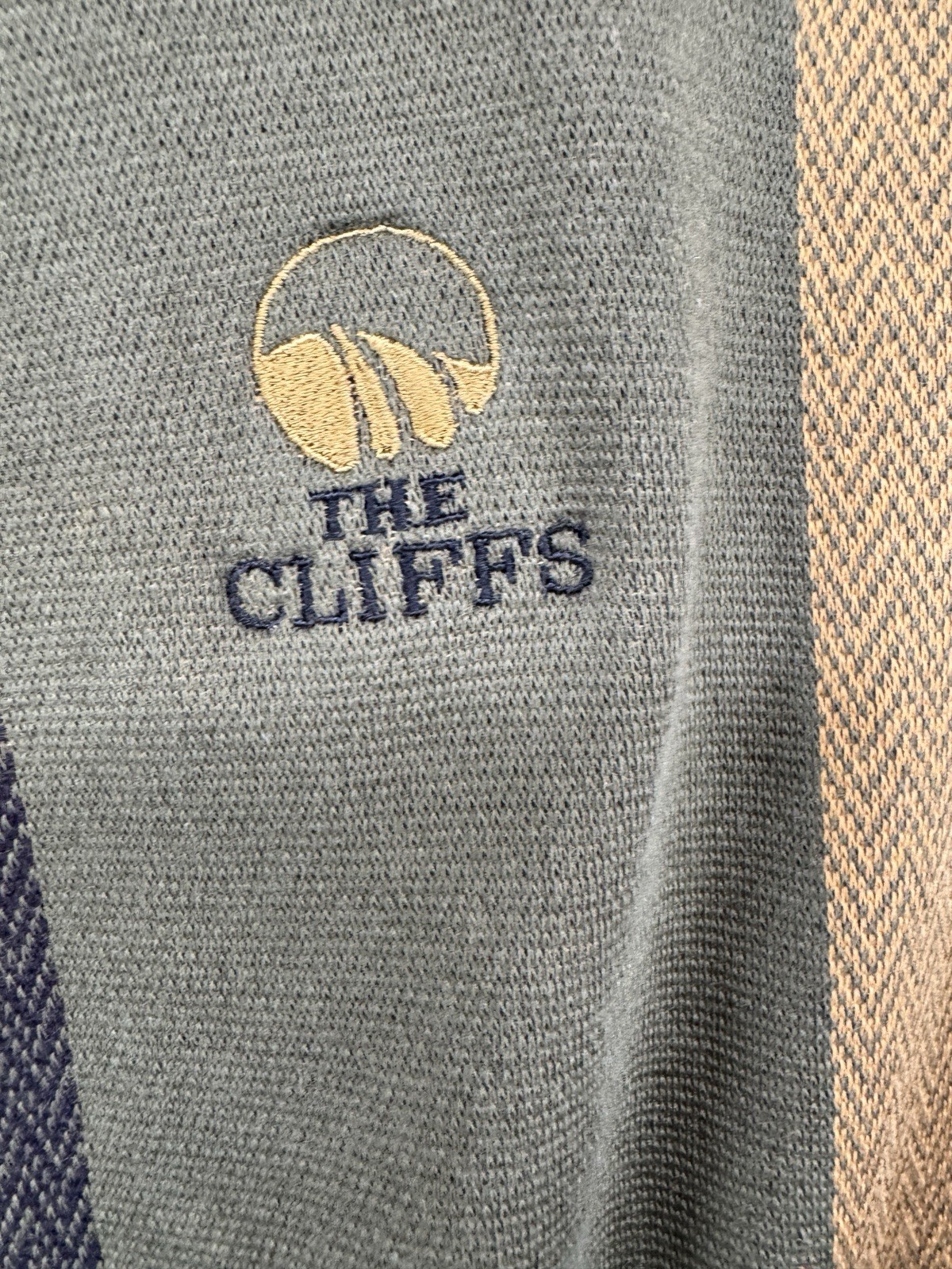 Gore Wind Stopper The Cliffs Golf Club Plaid Lined Crewneck Sweater Vintage READ