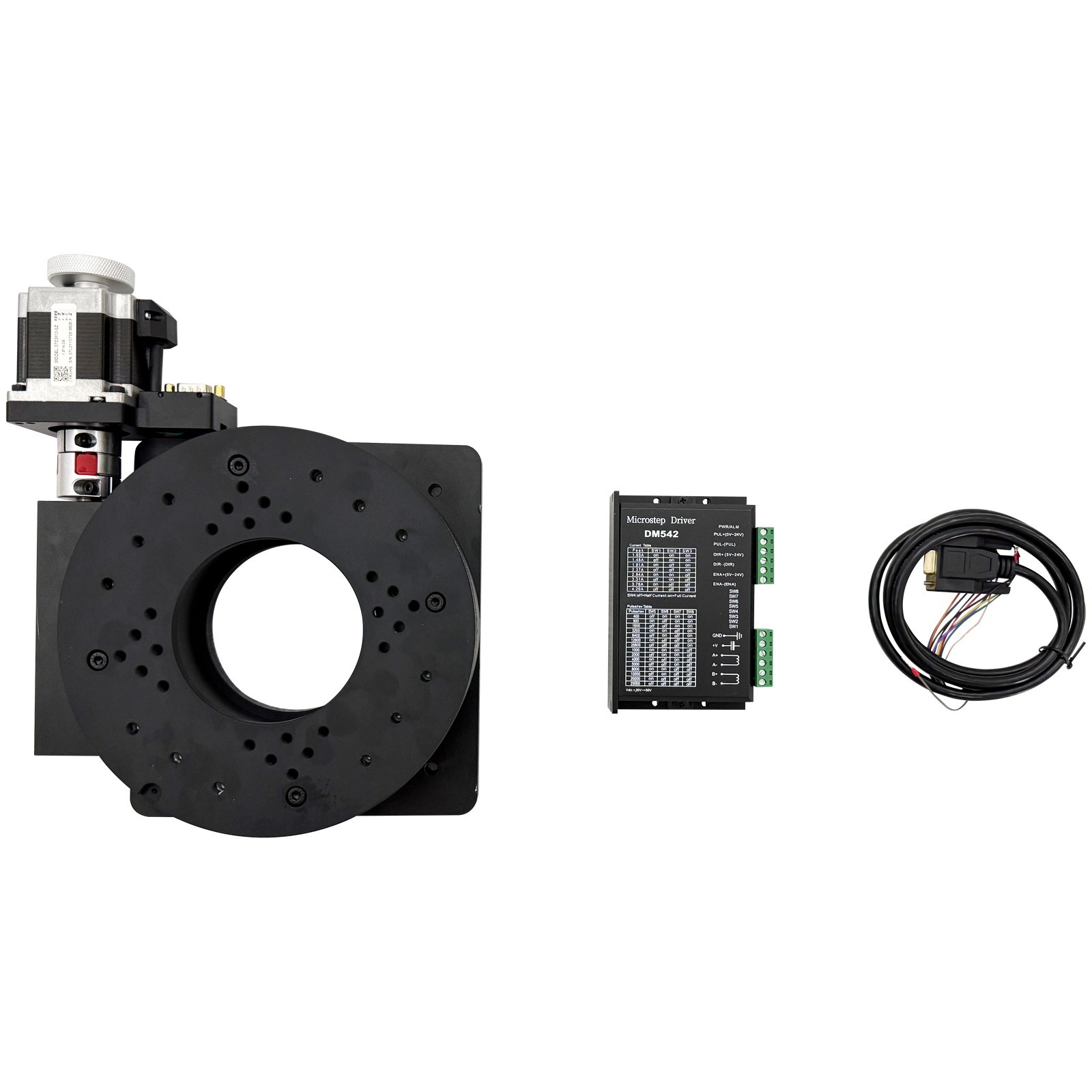 Two-Phase Stepper Driver Motorized Precision Rotary Table Worm Gear Drive