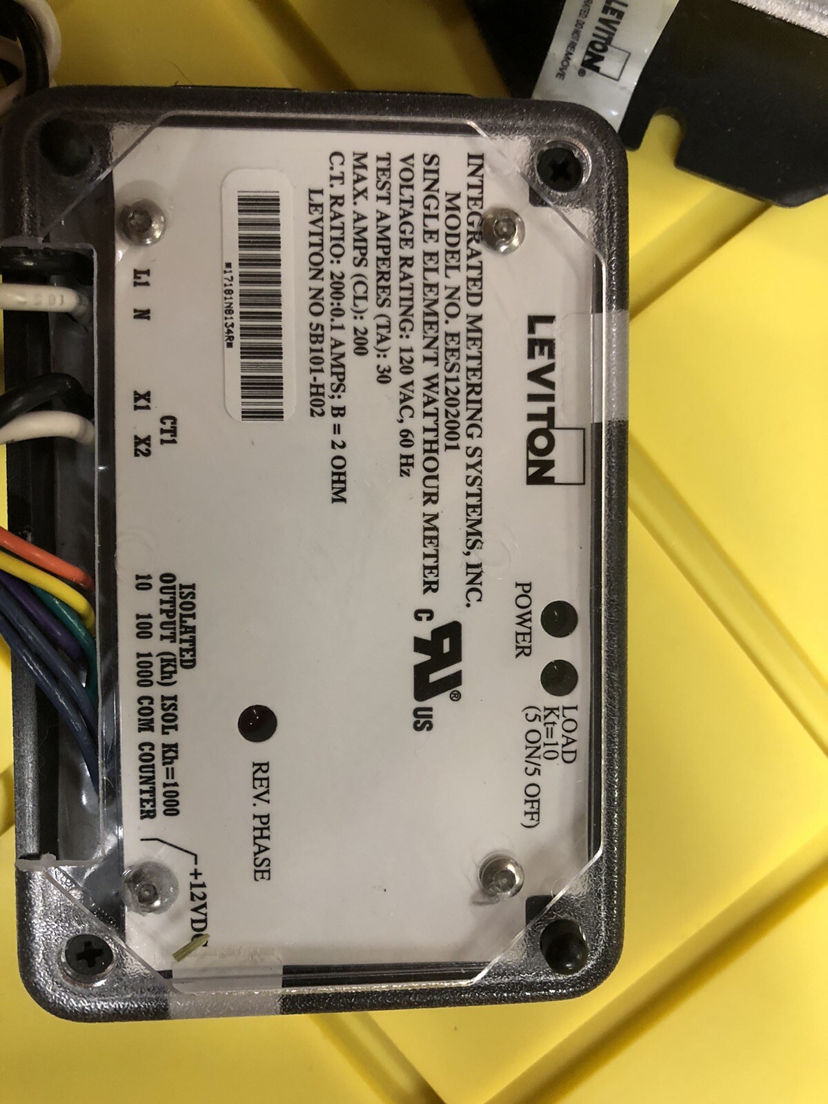 Leviton Single Phase Watt-Hour Meter (120V/200A)