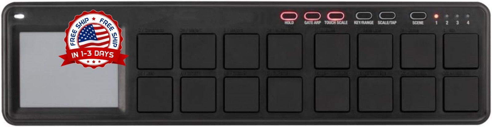 Pads MIDI USB sensibles a la velocidad y con capacidad de respuesta Pads negros