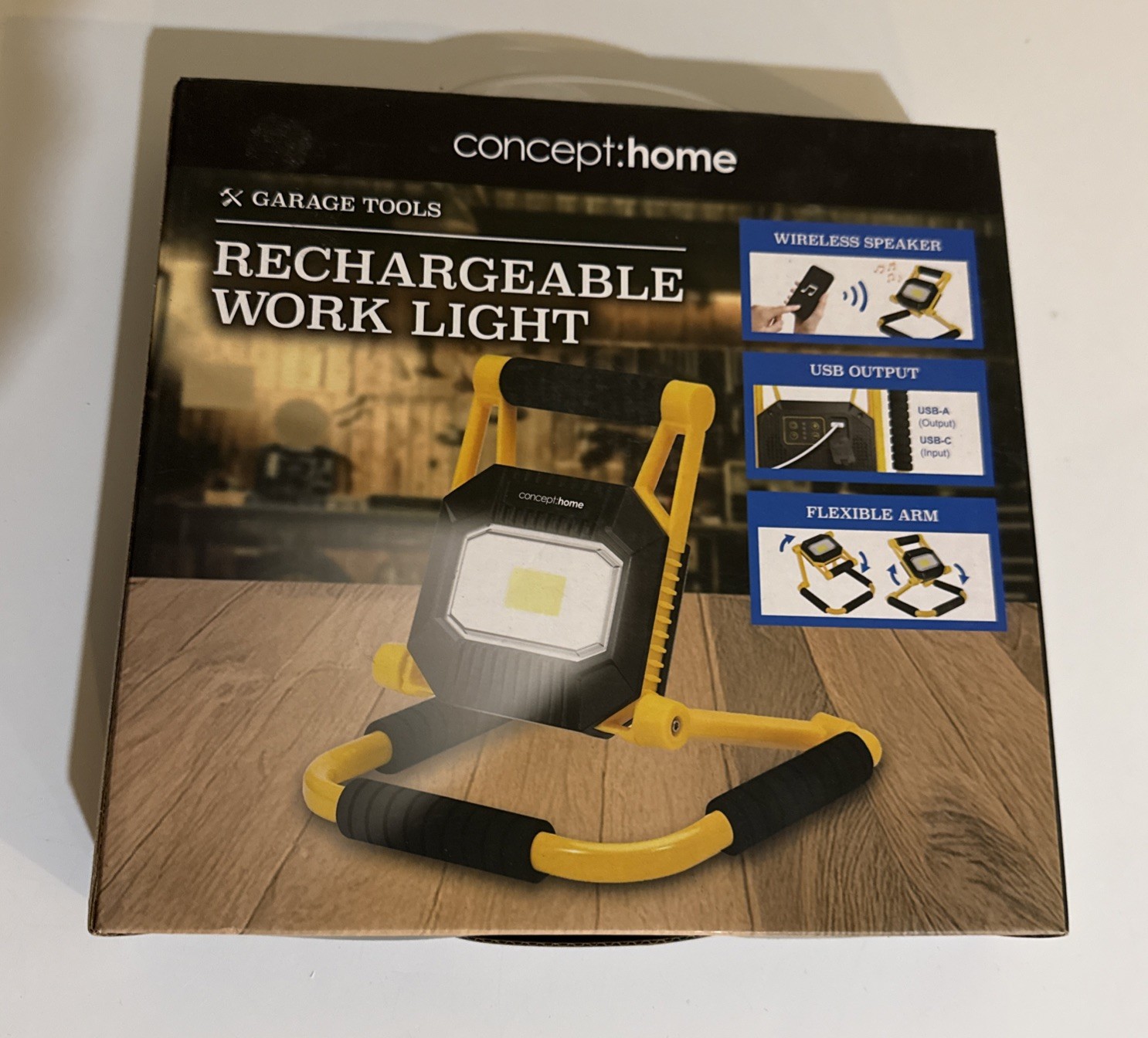 Home Concept Work Light Rechargable & Portable Work Light USB Wireless Speaker
