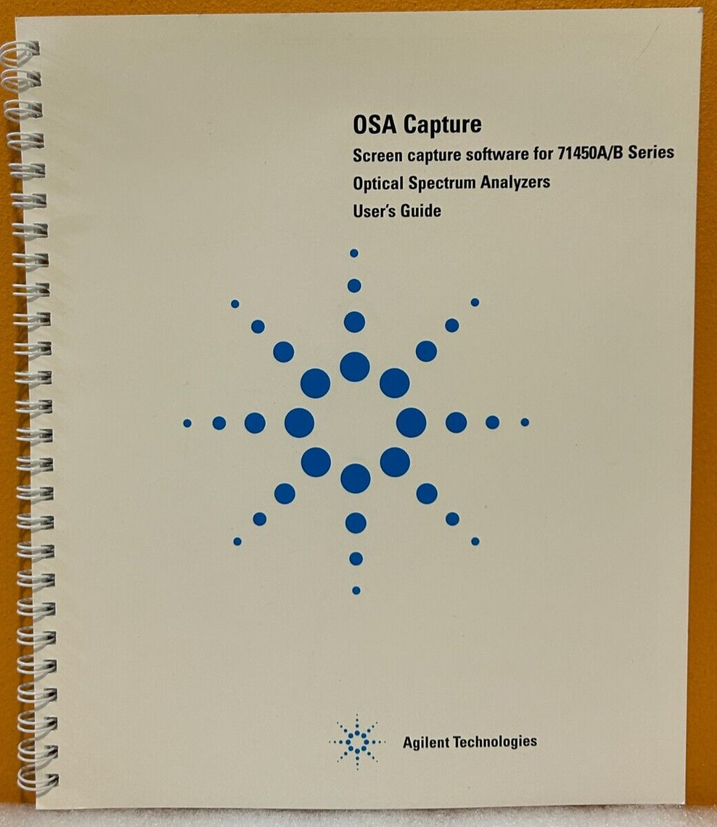 Agilent / HP 70950-90054 1995 OSA Capture for 71450A/B Series User's Guide.