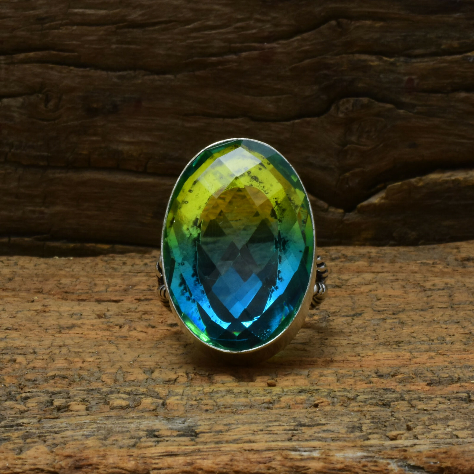 Dazzling Multi Tourmaline Gemstone 925 Sterling Silver Handmade Ring B-232