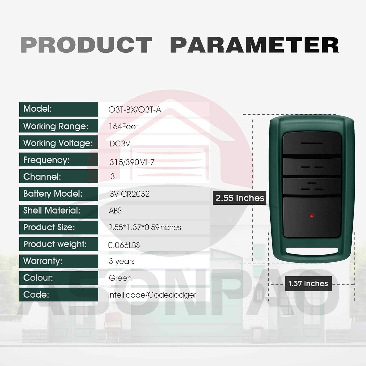 High-Performance 2-Pack Garage Door Remotes - Compatible & Secure Remote Access