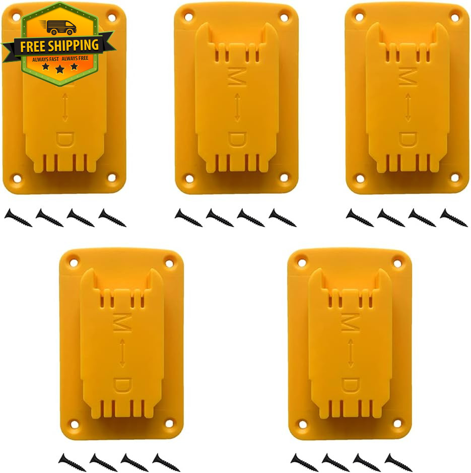 5 Pack Tool Holder Mount for DeWalt 20V 12V Milwaukee M18 Drill Storage Yellow
