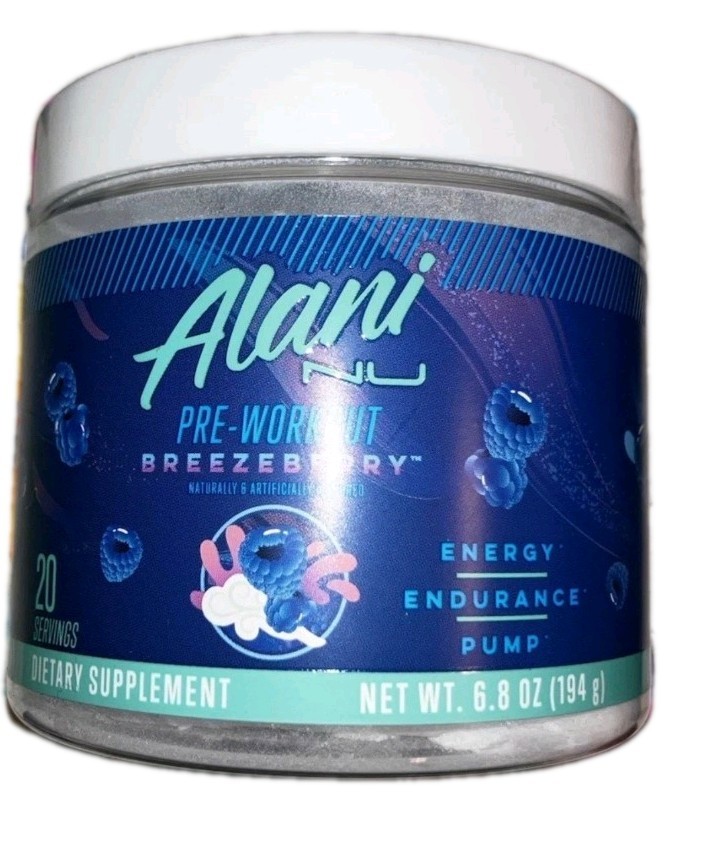 NEW Alani Nu Pre-Workout Powder Breezeberry Energy Endurance  6.8 oz Ex 02/27