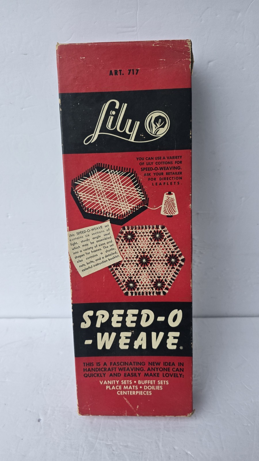 Vintage NOS Lily Speed-O-Weave ART 717 Handicraft Weaving Placements Doilies