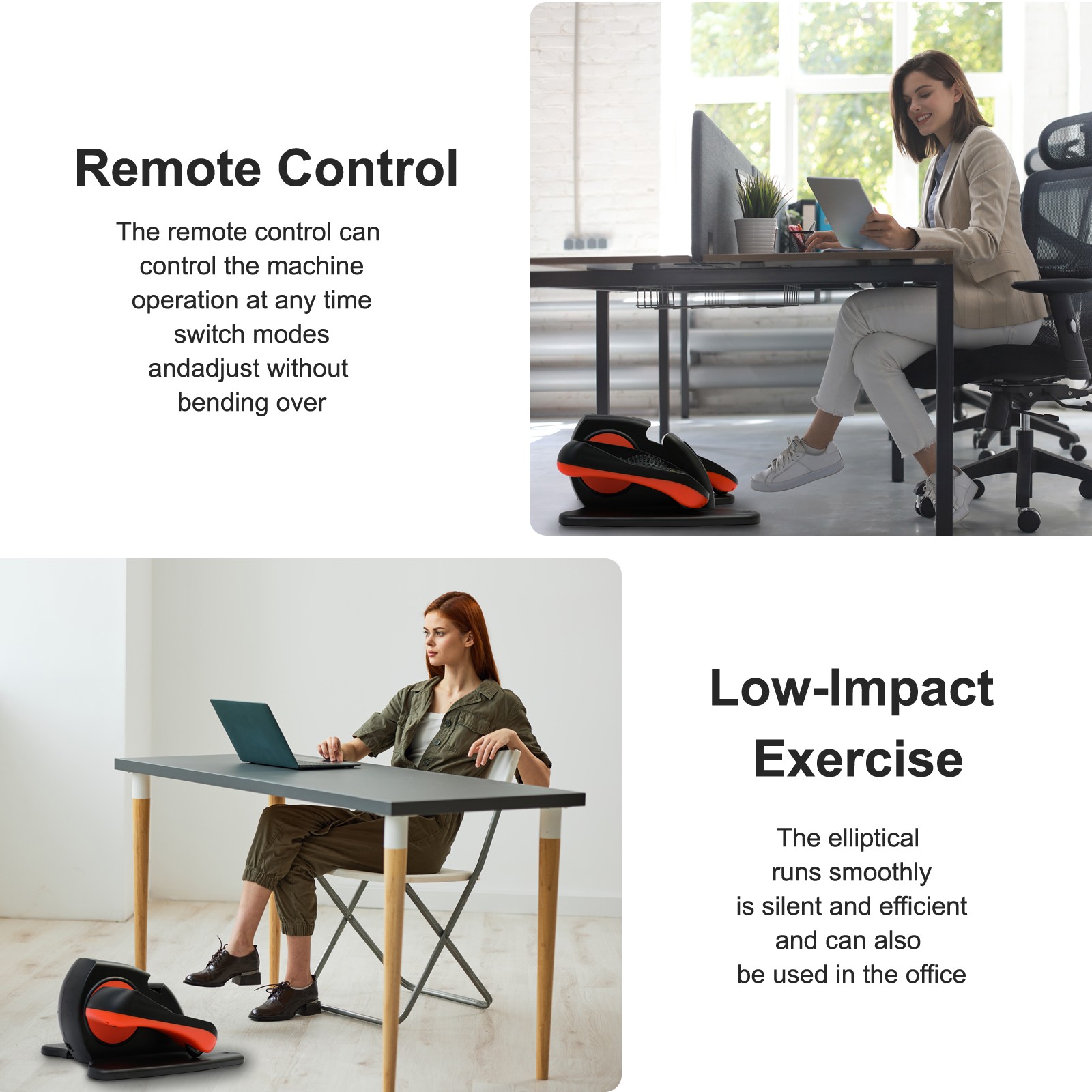 Under Desk Elliptical Machine, Ellipse Leg Exerciser For Seniors Fully Assembled