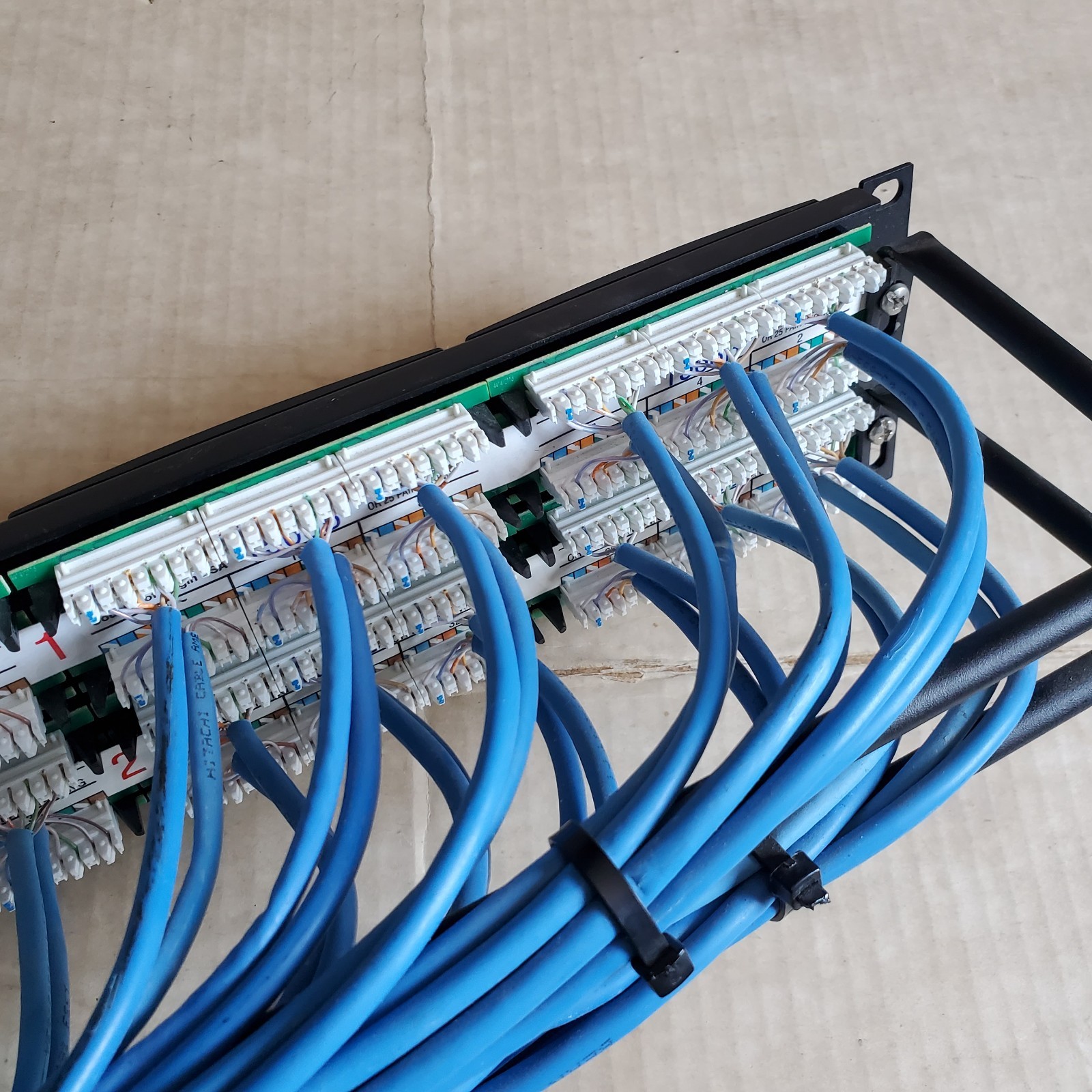48-Port eXtreme Cat 6+ Flat 110-Style 2RU Patch Panel with Cable Management Bar