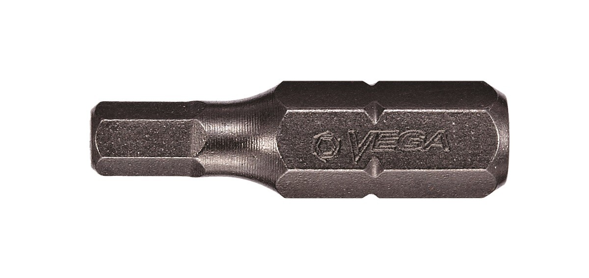 VEGA - Insert Hex Tamper Driver Bit, 5/32" Tip, 1/4" Hex Shank, 1" Length