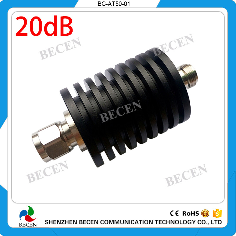 Fixed Attenuator 50W N 20dB Attenuator Plug male to Jack female 50 Watt DC-3Ghz