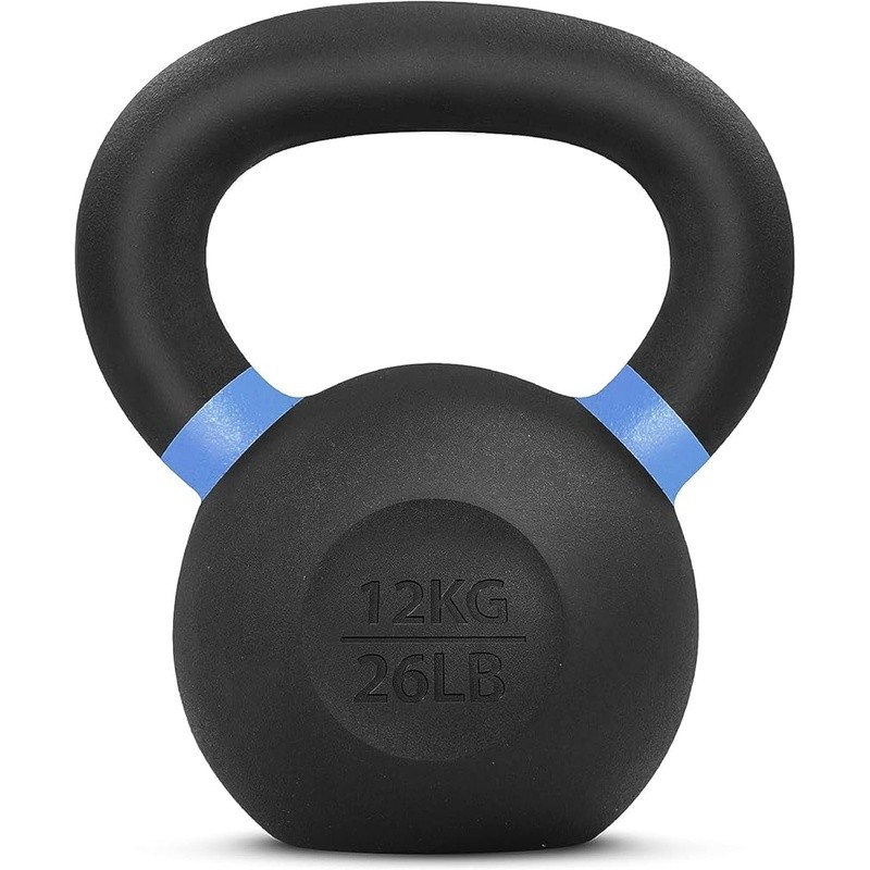 Solid Cast Iron Kettlebell 26Lbs Non-Slip Handle Strength Training Fitness New