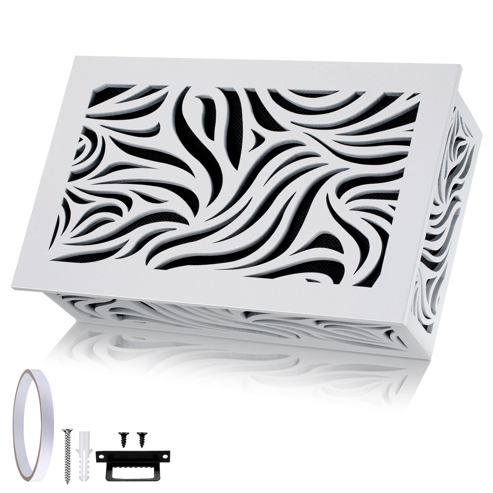 Modern White Wooden Doorbell Chime Cover Box Only for Indoor Walls