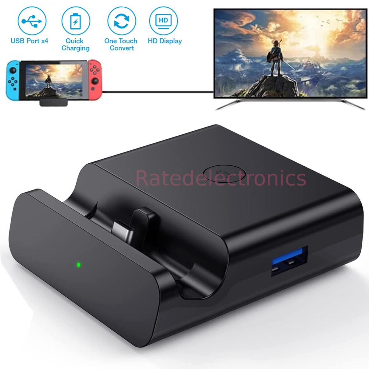 For Nintendo Switch Docking Station Stand Console Charging Dock TV HDMI Adapter