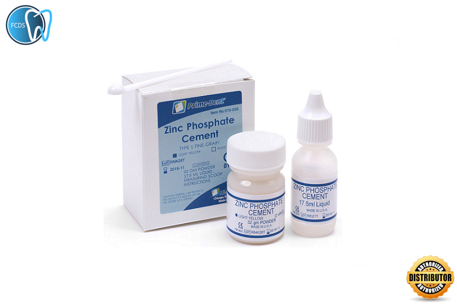 Prime Dental Zinc Phosphate Cement Kit Yellow 32g Powder - 17.5g Liquid 010-030