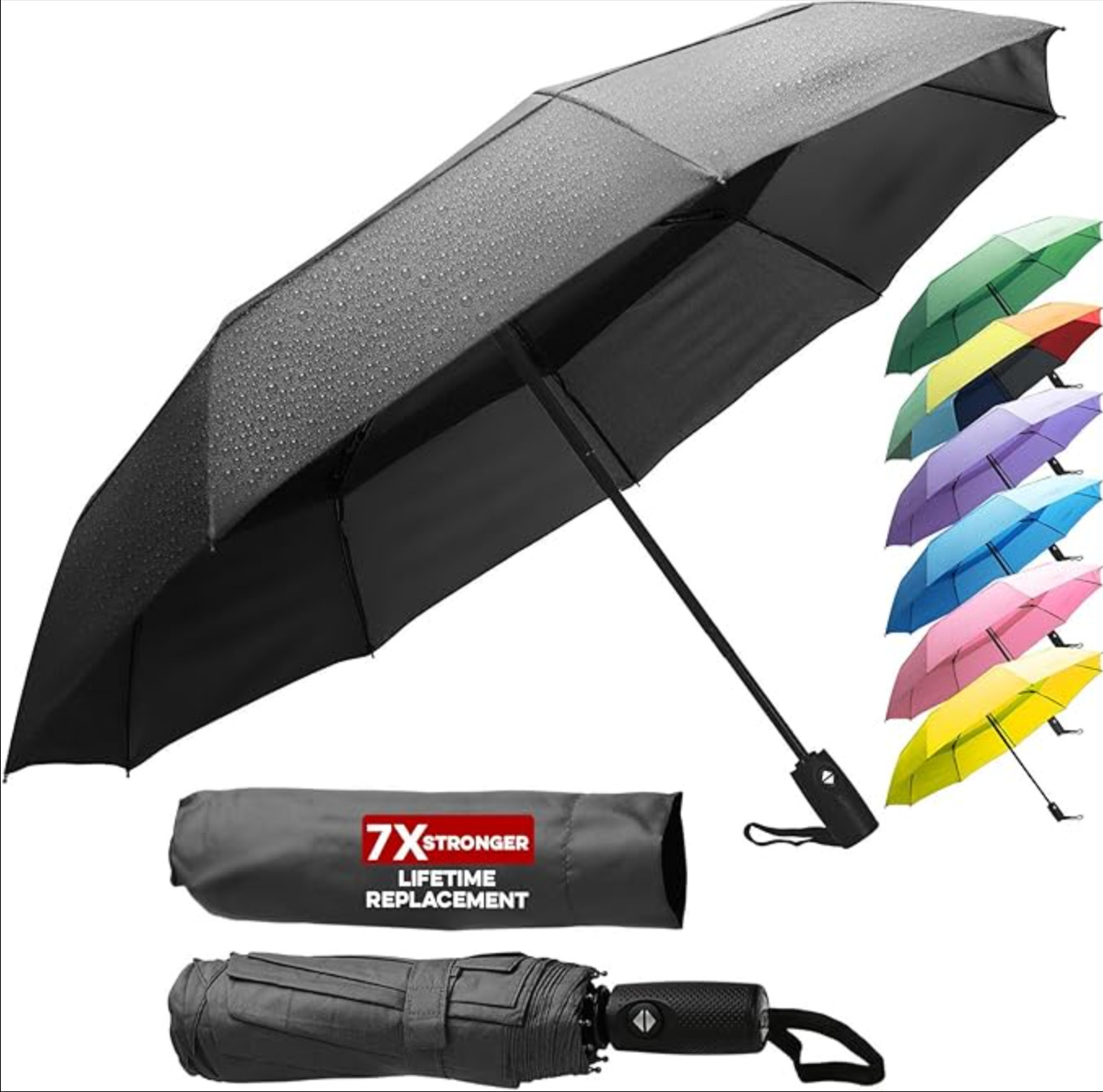 Compact UV Sun ProtectionTravel Umbrella With Case, Mini Umbrella For Purse, Li