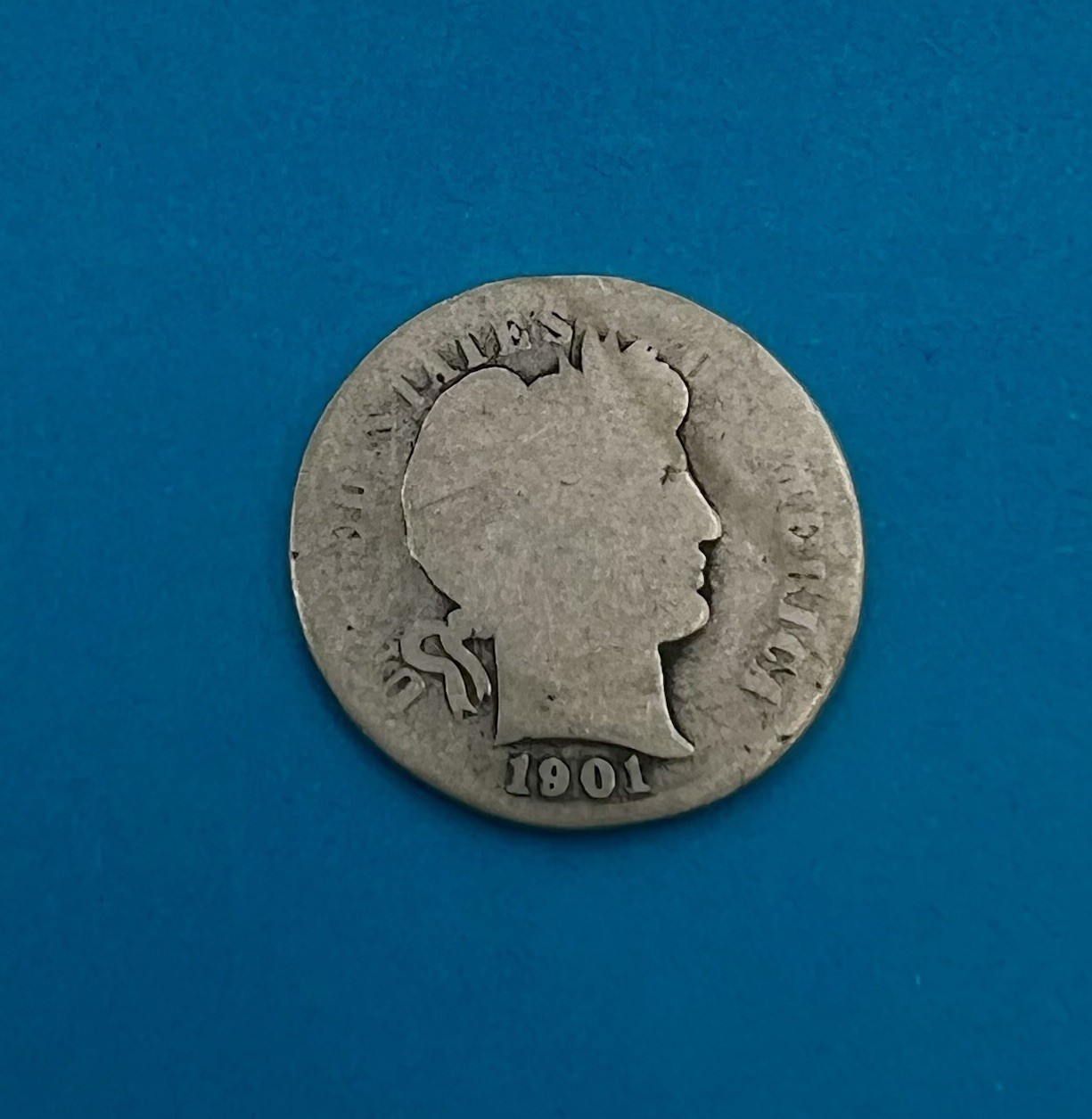 1901 Barber Dime 10C 90% Silver Philadelphia Mint Circulated U.S. Coin
