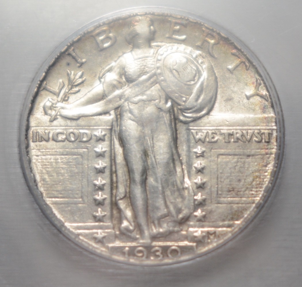 1930 STANDING LIBERTY QUARTER ICG AU55