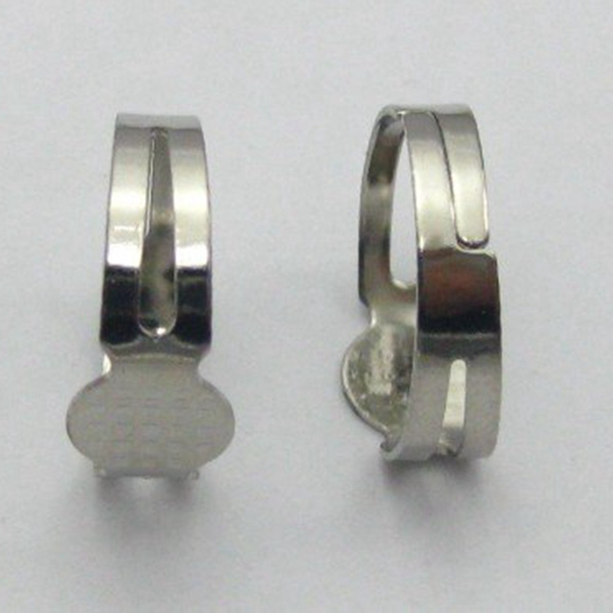 50 Silver Adjustable Ring Blank GLUE ON Base 8mm PAD