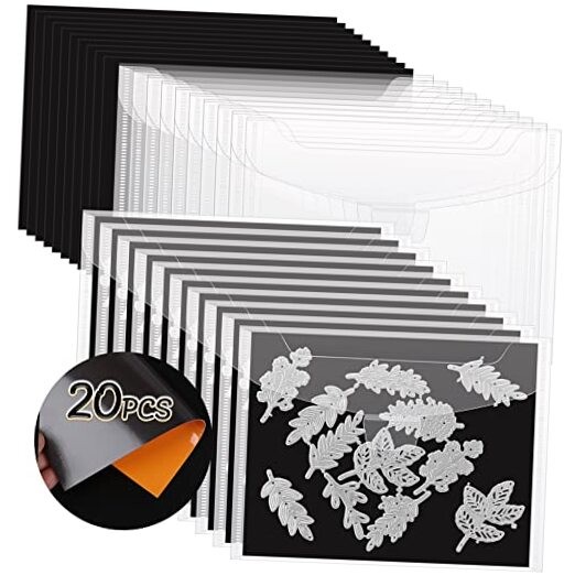 20 PCS Stamp and Die Storage Bag and Rubber 10 Cutting Die Storage Bag Set
