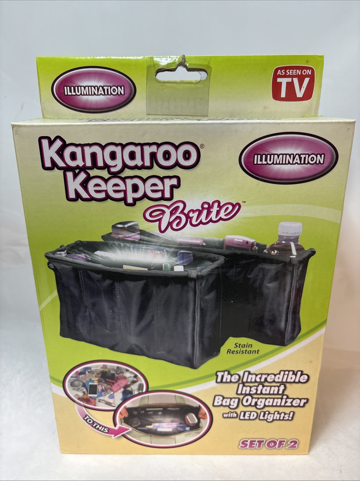 As Seen On TV Organizer Kangaroo Keeper Brite Black Illuminated - Set of 2