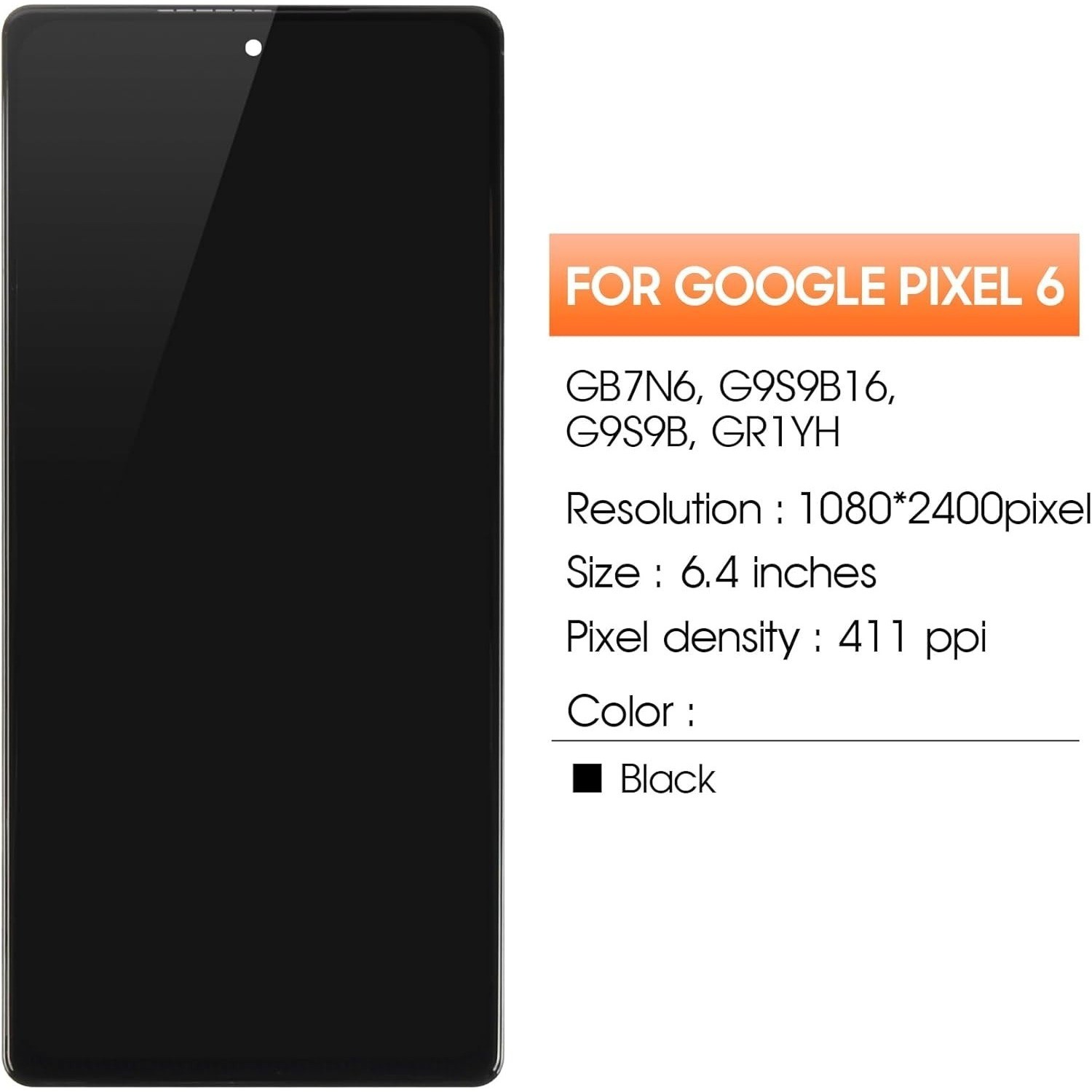 OLED For Google Pixel 6 LCD Touch Digitizer Screen Replacement GB7N6 With Frame