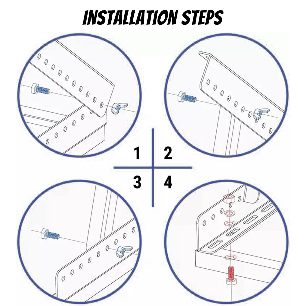 0-90° Solar Panel Mounting Bracket Adjustable Angle Tilt Mount Fixing Wall Roof