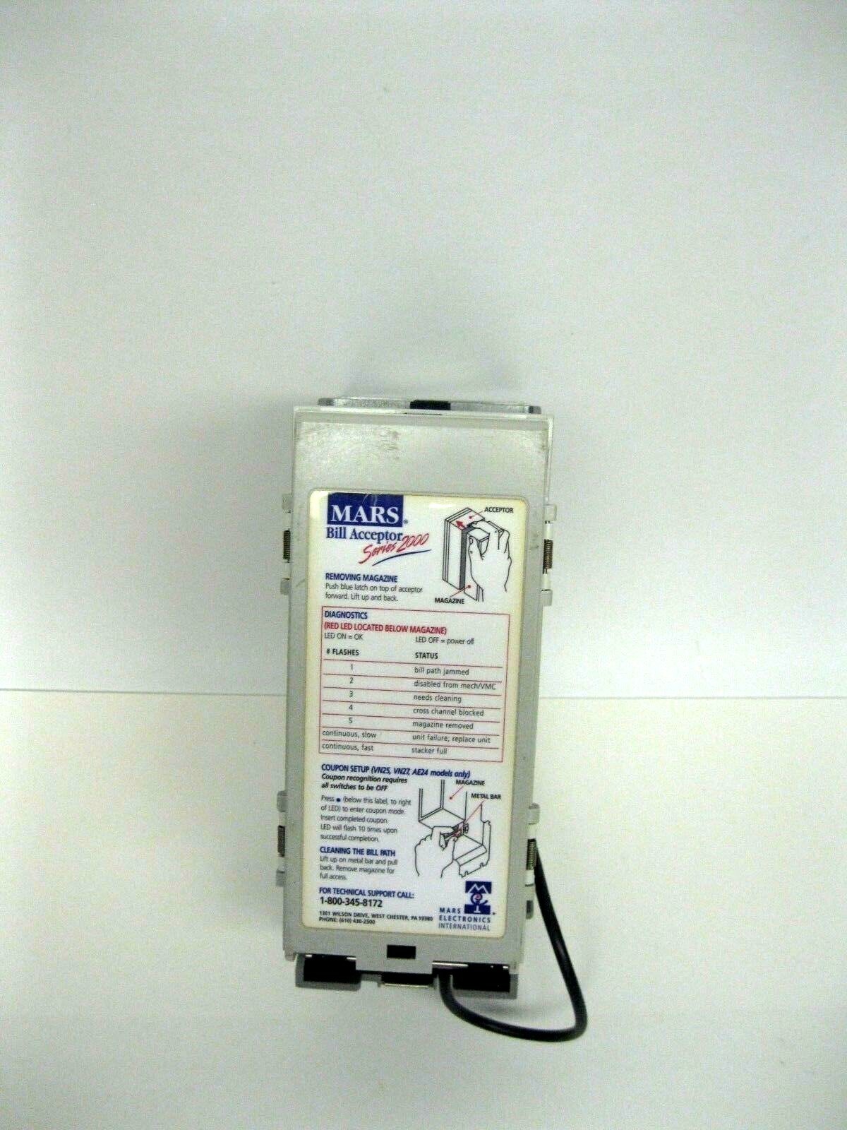 Mars MEI VN2511 120v Bill Acceptor Validator $1 & $5 Vending - Tested Working