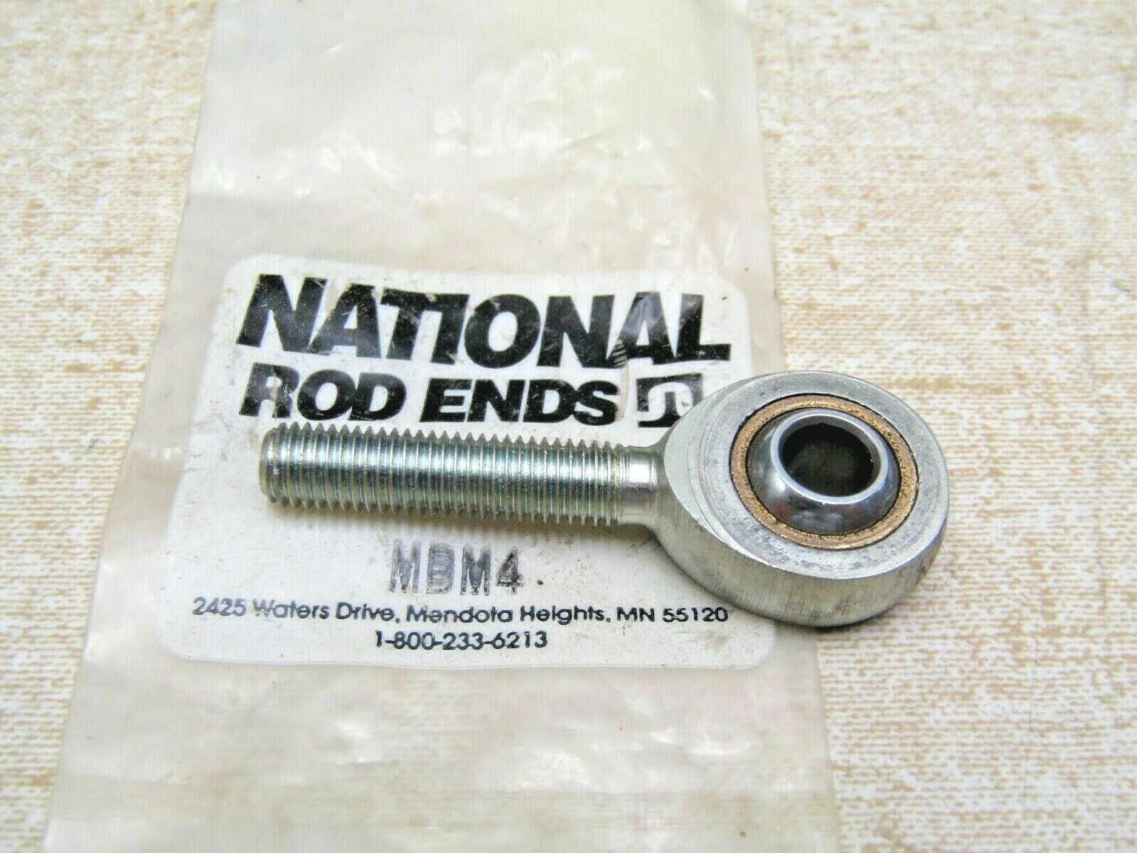 National USA MBM4 TRE4 1/4" ID 1/4-28 Thread Male Rod End Bearing
