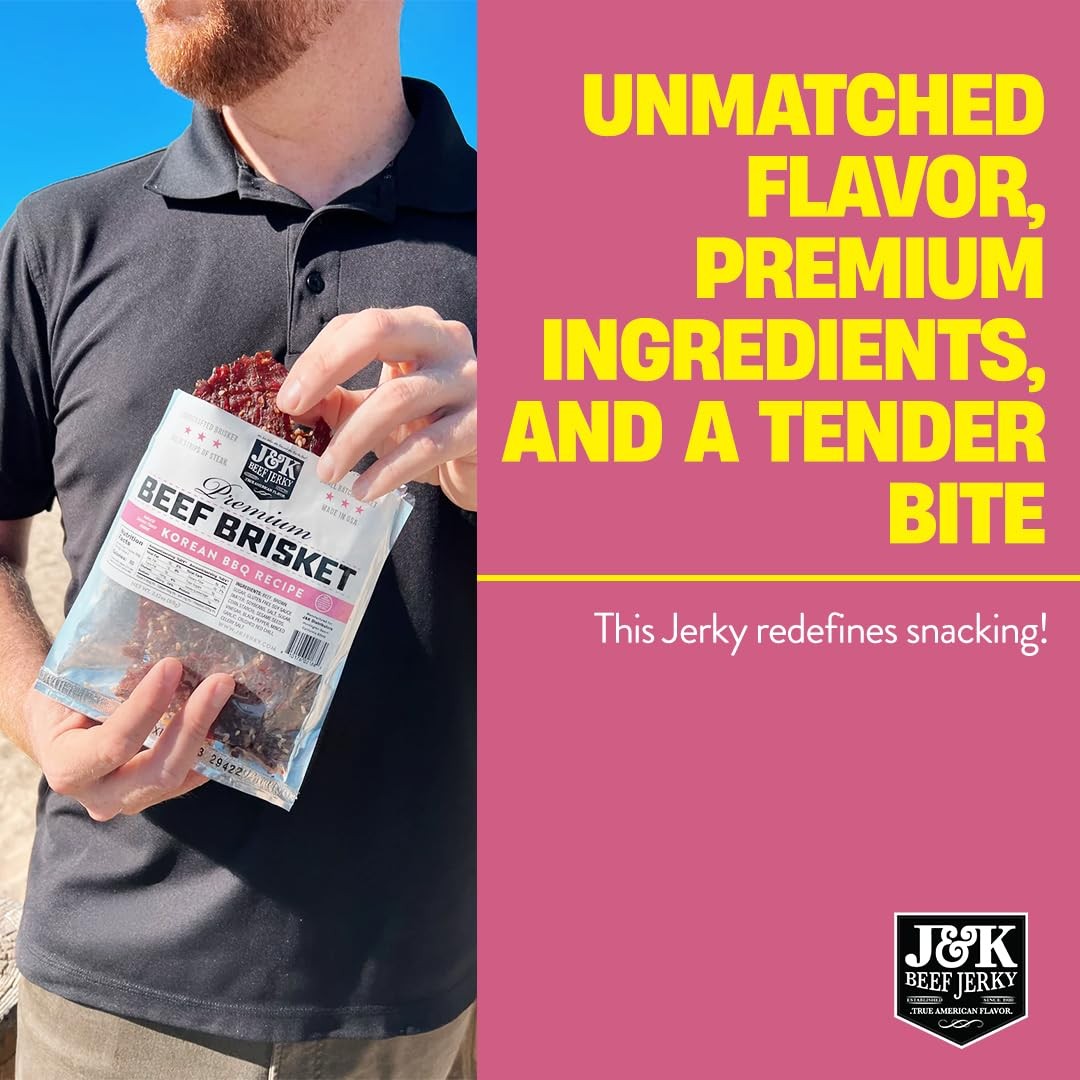 J&K Beef Brisket Jerky - Korean BBQ - Hand Crafted Small Batch American Made ...